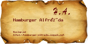 Hamburger Alfréda névjegykártya